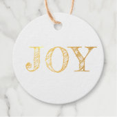 Moderne Kerstvakantie Vreugde Familie Naam Folie Bedankjes Labels (Voorkant)