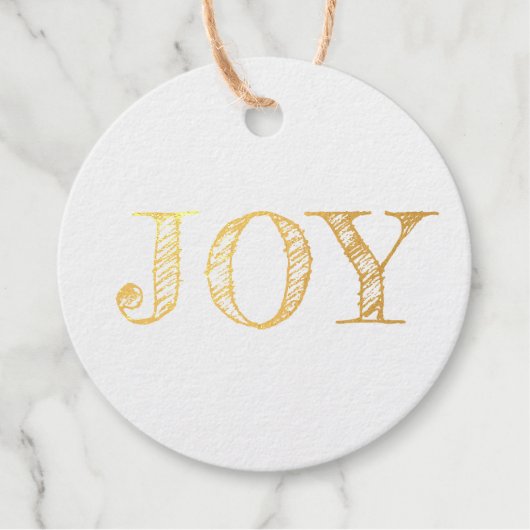 Moderne Kerstvakantie Vreugde Familie Naam Folie Bedankjes Labels (Voorkant)