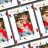 Moderne Kerstverlichting Kleurrijke Kerstlichten E Feestdagenkaart