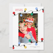 Moderne Kerstverlichting Kleurrijke Kerstlichten E Feestdagenkaart (Voorkant)