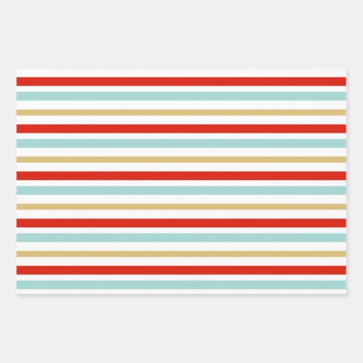 Moderne kerstverlichting Polka Dots & Stripes Inpakpapier Vel (Voorkant 3)