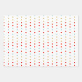 Moderne kerstverlichting Polka Dots & Stripes Inpakpapier Vel (Voorkant 2)
