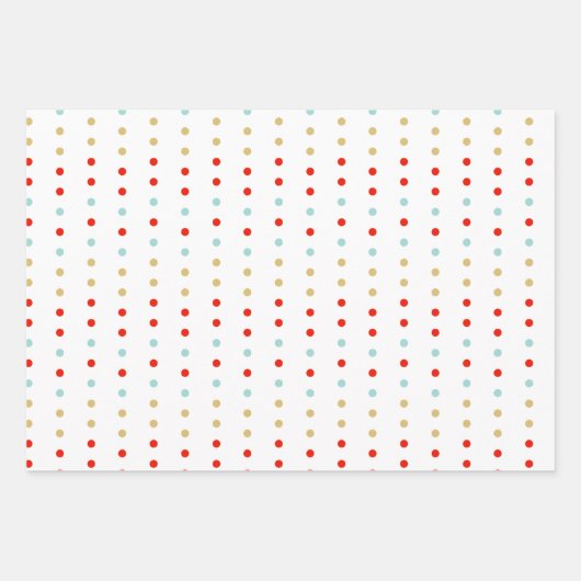 Moderne kerstverlichting Polka Dots & Stripes Inpakpapier Vel (Voorkant 2)