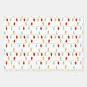 Moderne kerstverlichting Polka Dots & Stripes Inpakpapier Vel (Voorkant)