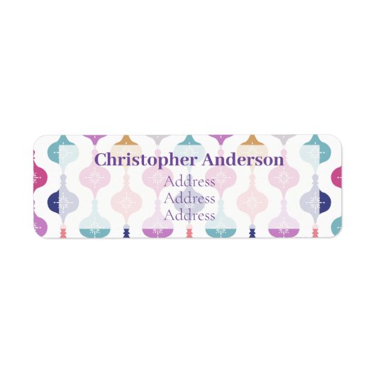 Moderne kerstversiering etiket (Voorkant)