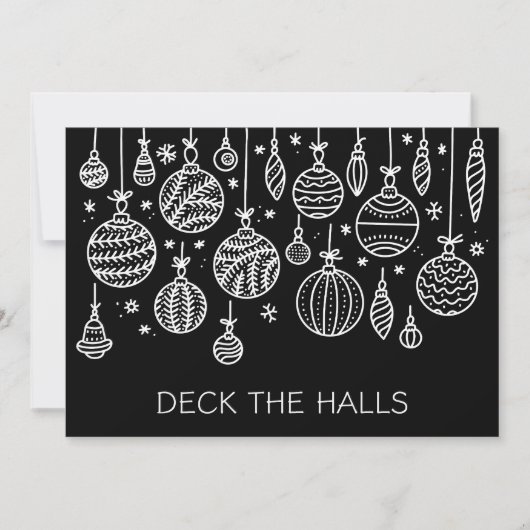 Moderne kerstversiering feestdagenkaart (Voorkant)