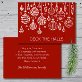 Moderne kerstversiering feestdagenkaart