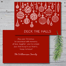 Moderne kerstversiering feestdagenkaart