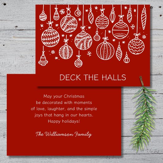 Moderne kerstversiering feestdagenkaart