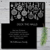 Moderne kerstversiering feestdagenkaart