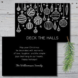 Moderne kerstversiering feestdagenkaart