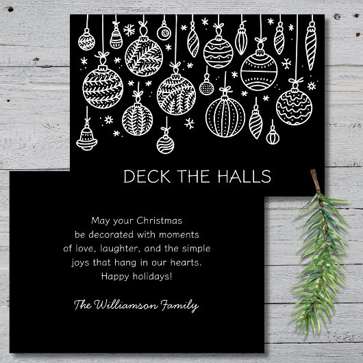 Moderne kerstversiering feestdagenkaart