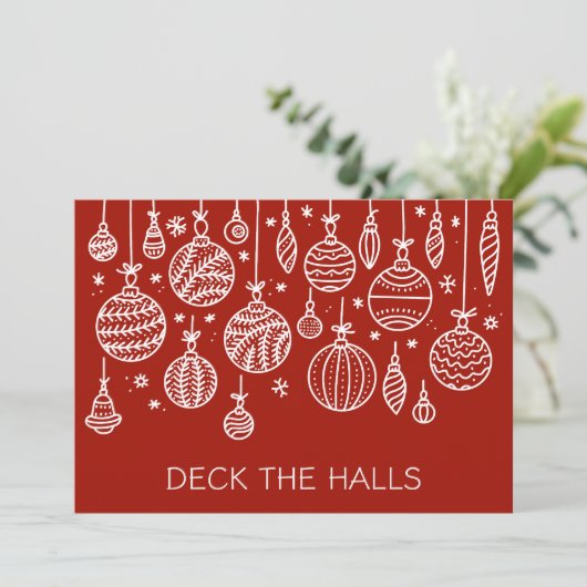 Moderne kerstversiering feestdagenkaart (Staand voorkant)