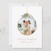 Moderne kerstversiering Vrolijke kerstfoto Feestdagenkaart (Voorkant)