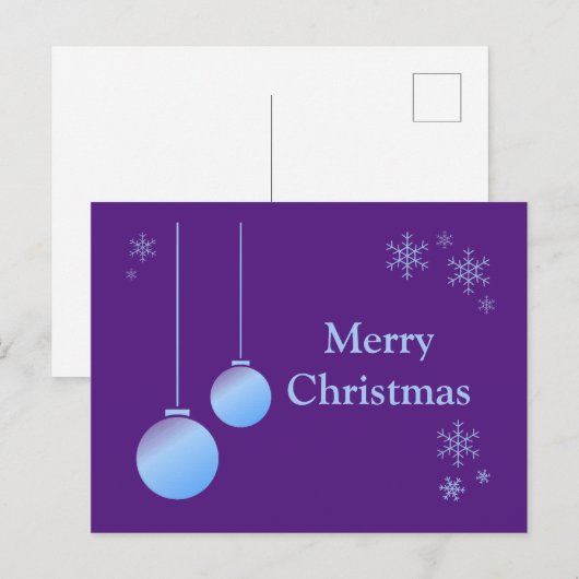 Moderne kerstversieringen en sneeuwvlokken briefkaart (Voorkant / Achterkant)