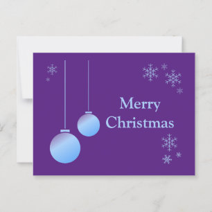 Moderne kerstversieringen en sneeuwvlokken briefkaart