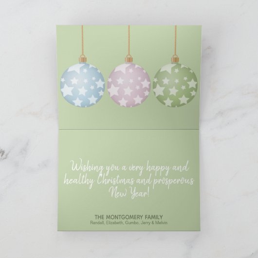 Moderne kerstversieringen in pasta kaart (Binnen)