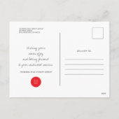 Moderne kerstversieringen met rood en groene pine feestdagenkaart (Achterkant)