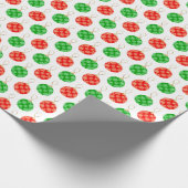 Moderne kerstversieringen - rood, groen en goud cadeaupapier (Hoek)