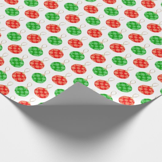 Moderne kerstversieringen - rood, groen en goud cadeaupapier (Hoek)