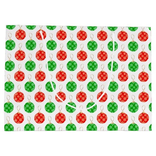 Moderne kerstversieringen - rood, groen en goud groot cadeauzakje (Achterkant)