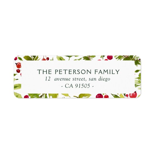 Moderne kerstviering etiket (Voorkant)