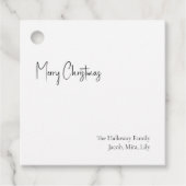 Moderne kerstvierkant Label met cadeaubon (Voorkant)