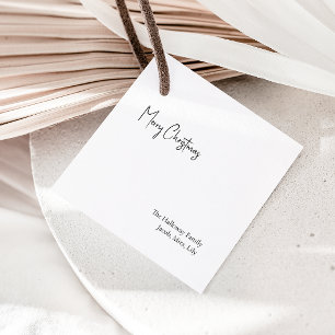 Moderne kerstvierkant Label met cadeaubon