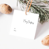 Moderne kerstvierkant naar Label met cadeau