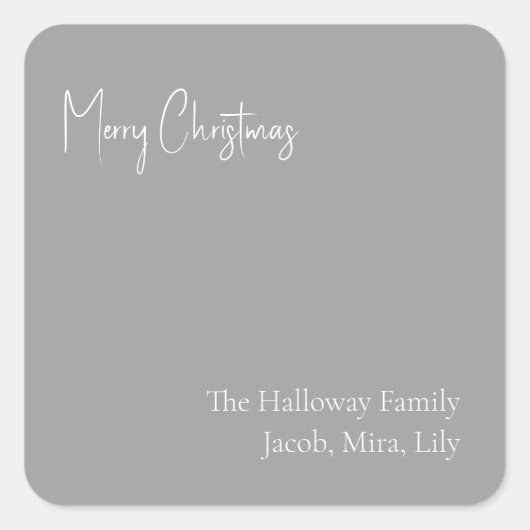 Moderne kerstvierkant Sticker met cadeautjes voor  (Voorkant)