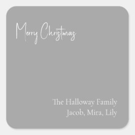 Moderne kerstvierkant Sticker met cadeautjes voor 