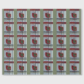 moderne kerstvogel en aangepaste tekst cadeaupapier (Vlak)