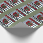 moderne kerstvogel en aangepaste tekst cadeaupapier (Hoek)