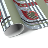 moderne kerstvogel en aangepaste tekst cadeaupapier (Rol Hoek)