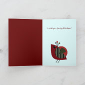 moderne kerstvogel en aangepaste tekst feestdagen kaart (Binnen)