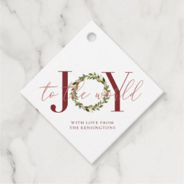 Moderne Kerstvreugde aan de Wereldkrans Bedankjes Labels