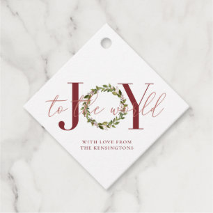 Moderne Kerstvreugde aan de Wereldkrans Bedankjes Labels