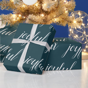 Moderne kerstvreugde cadeaupapier