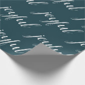 Moderne kerstvreugde groen cadeaupapier (Hoek)