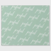 Moderne kerstvreugde lichtgroen cadeaupapier (Vlak)