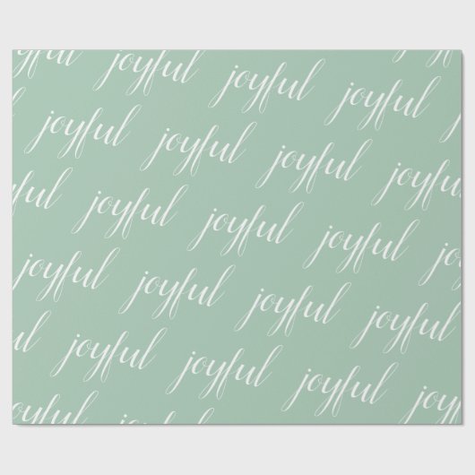 Moderne kerstvreugde lichtgroen cadeaupapier (Vlak)