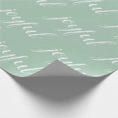 Moderne kerstvreugde lichtgroen cadeaupapier (Hoek)