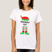 Moderne kerstvriendschappelijke Elf T-Shirt (Voorkant)