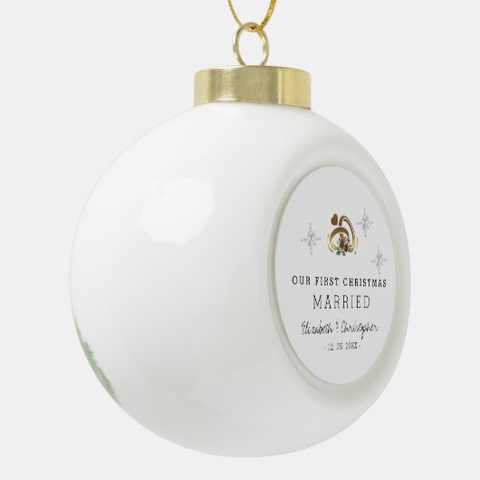 Moderne kerstvrouw keramische bal ornament (Links)