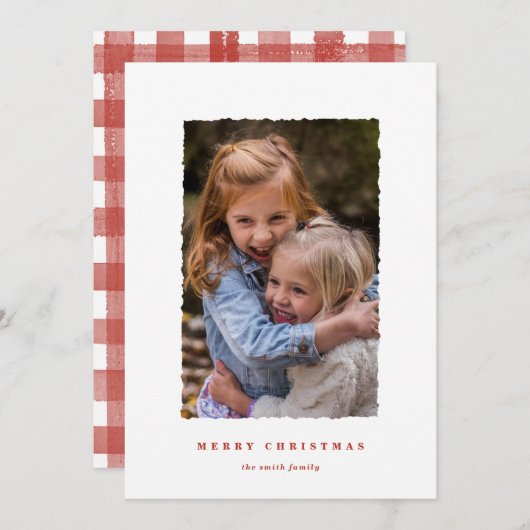 Moderne kerstWaterverf Feestdagenkaart (Voorkant / Achterkant)