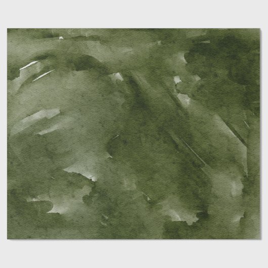 Moderne kerstWaterverf groen Cadeaupapier (Vlak)