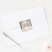 Moderne kerstwens met uw foto vierkante sticker (Envelop)