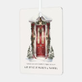 Moderne kerstwensen zakelijk metalen ornament (Voorkant links)