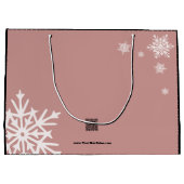 Moderne Kerstwensen Zwart Roze Papieren Tas Groot Cadeauzakje (Achterkant)