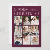 Moderne Kerstwijn 9 Fotocollage Feestdagenkaart (Voorkant)
